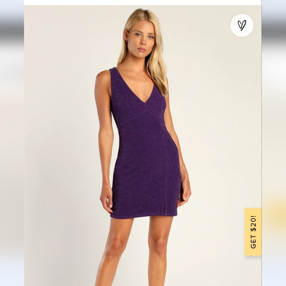 Lulus shiny purple sparkly sleeveless dress